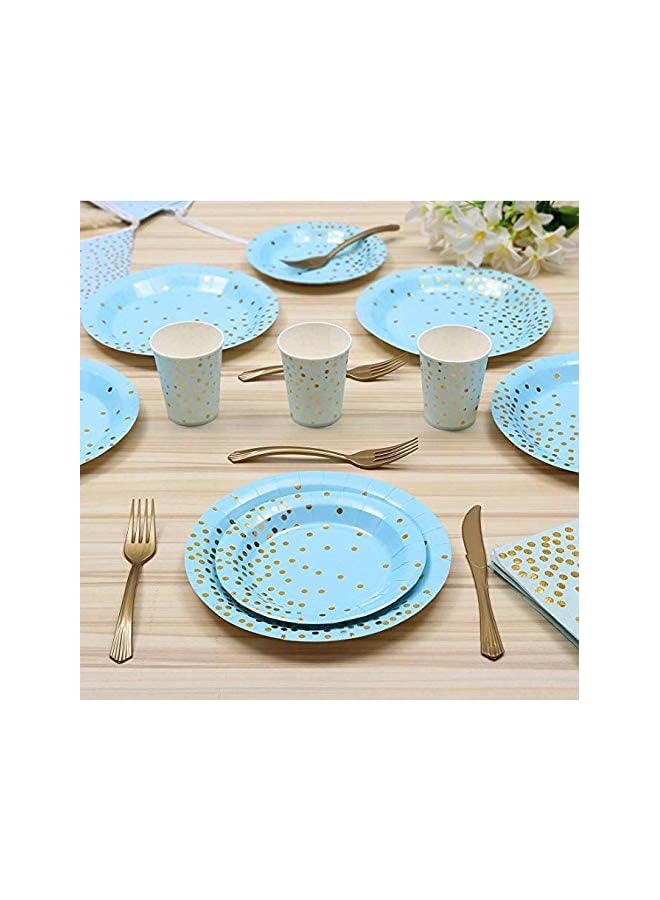 Raxoom Me Birthday Party Tableware Set 96Pcs of 12 Guests Disposable Plates Disposable Cups Paper Napkins (Light Blue) - Image 3