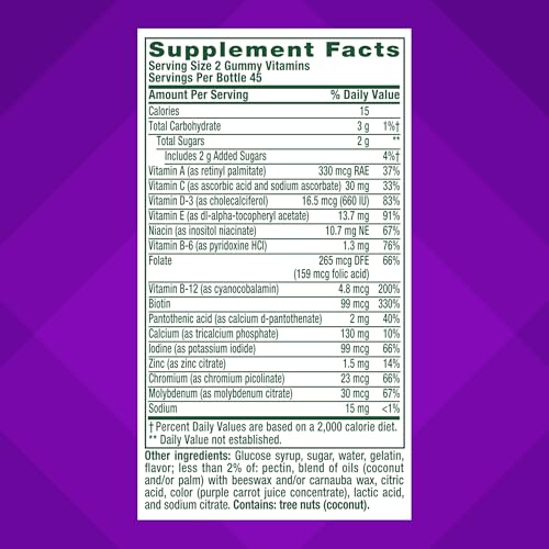 Vitafusion GLP-1 Support Multivitamin, Vitamin and Mineral Blend, 15 Essential Nutrients, Citrus Berry Flavor, 90 Count, 45 Day Supply - Image 3