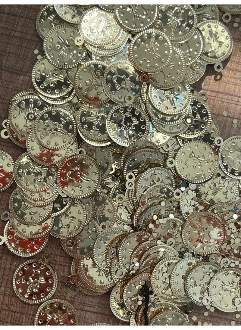 Gönülden Tasarım Heartfelt Design Gold Coin Tugra Laser Cut First Quality Bag Curtain Supla Sequin Sequin 50 gr 2 cm  - Image 2