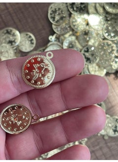 Heartfelt Design Gold Coin Tugra Laser Cut First Quality Bag Curtain Supla Sequin Sequin 50 gr 2 cm