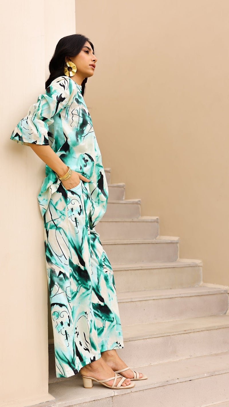 FLAVIA CREATION طقم متناسق أخضر للنساء - Image 3