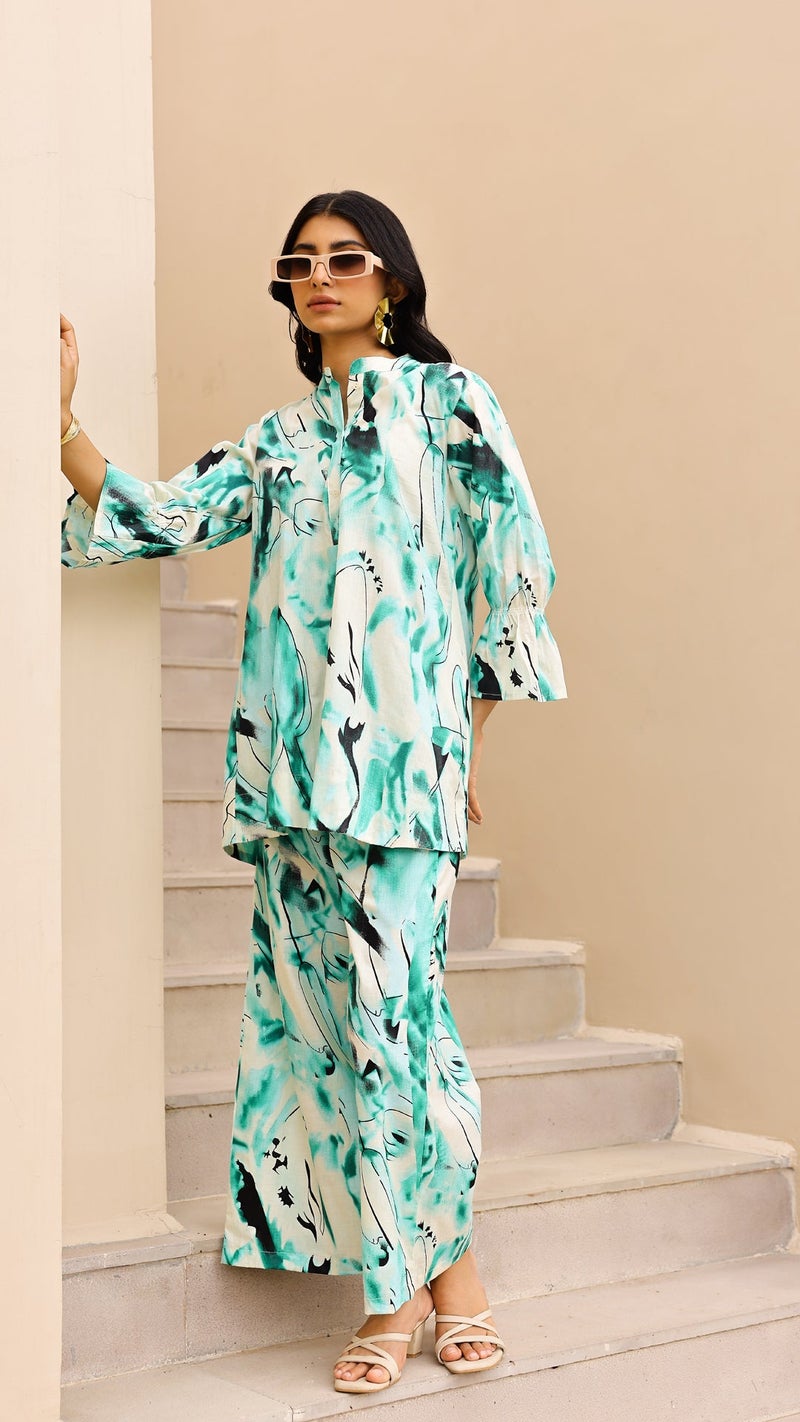 FLAVIA CREATION طقم متناسق أخضر للنساء - Image 2