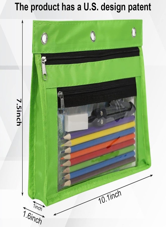 YoeeJob 6 Pack 1 Inch Expandable Zipper Pencil Pouches with Clear Window for 3 Ring Binder, Suitable for School & Office(Multicolor) - Image 2