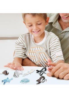 KASTWAVE 7 PCS Deep Sea Creatures Mini Figurines Set, Mini Figures in 7 Realistic Designs, Prehistoric Ocean Plastic Ancient Marine Animal Figures, Party Decoration Montessori Toys for Kids Toddlers  - Image 3
