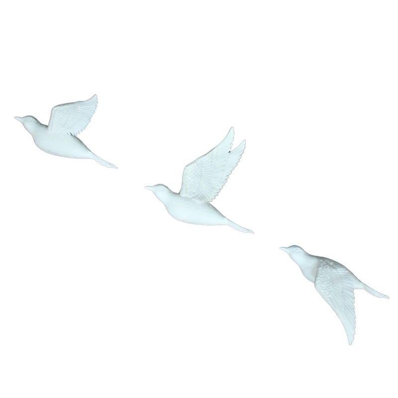 QUANTUM LEGENDS Set of 3 Flying Birds 3D Wall Art | Elegant Wall Hanging Decor | Perfect for Bird Lovers and Art Enthusiasts (white) - Image 1