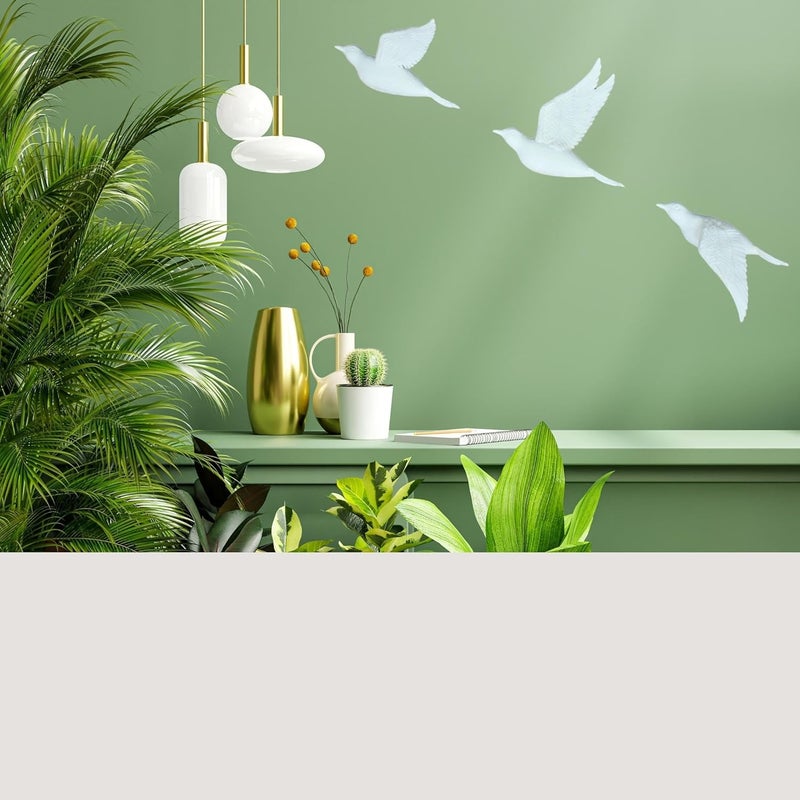 QUANTUM LEGENDS Set of 3 Flying Birds 3D Wall Art | Elegant Wall Hanging Decor | Perfect for Bird Lovers and Art Enthusiasts (white) - Image 2