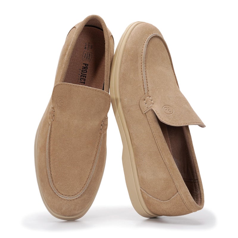 Project Cloud Mens Shoes 100% Genuine Leather with Memory Foam Insole Venetian Loafers for Men Footwear - Non Slip Moccasins Loafer Mens Casual Shoes (Mark, CMLSUEDE, 10) - Image 1
