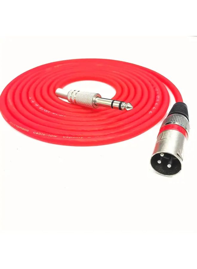 Premium 25ft XLR Male to 1 4 Inch Guitar Cable Red Durable Tangle Free Microphone Connectivity - Image 4