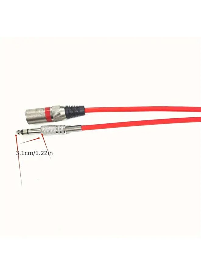 Premium 25ft XLR Male to 1 4 Inch Guitar Cable Red Durable Tangle Free Microphone Connectivity - Image 2