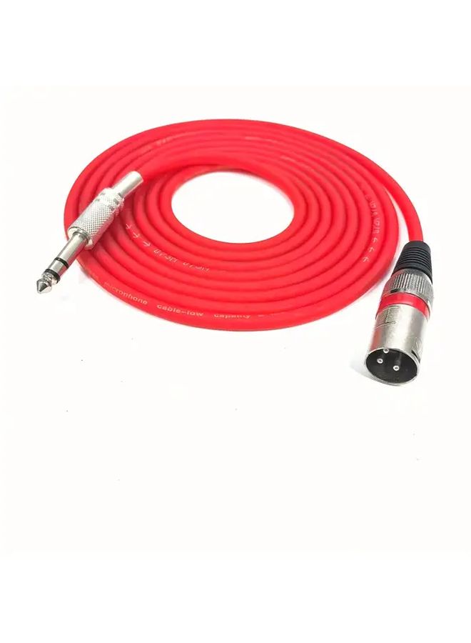 Premium 25ft XLR Male to 1 4 Inch Guitar Cable Red Durable Tangle Free Microphone Connectivity - Image 1