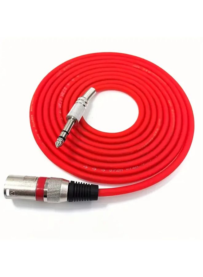 Premium 25ft XLR Male to 1 4 Inch Guitar Cable Red Durable Tangle Free Microphone Connectivity - Image 3