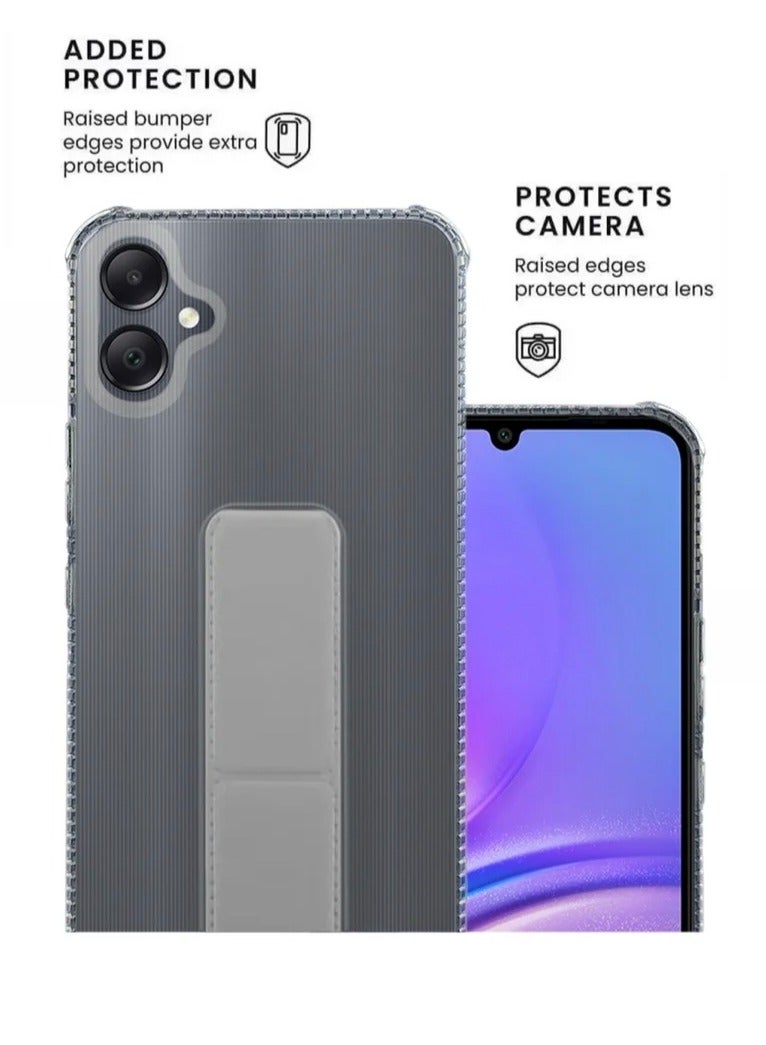 ARMOR Case Cover For Samsung Galaxy A05 With Magnetic Hand Grip 3 in 1 Clear / Grey  - Image 2