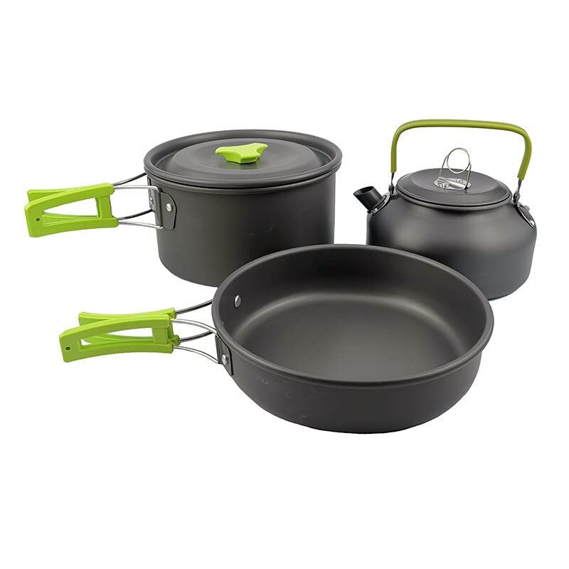 Linist Camping Cooking Set cookware Mess kit Outdoor Utensils, Portable Trekking Cooking Accessories for Camping Carabiner, Spoon, Bowl, Glass, Non-Stick pan - Image 3