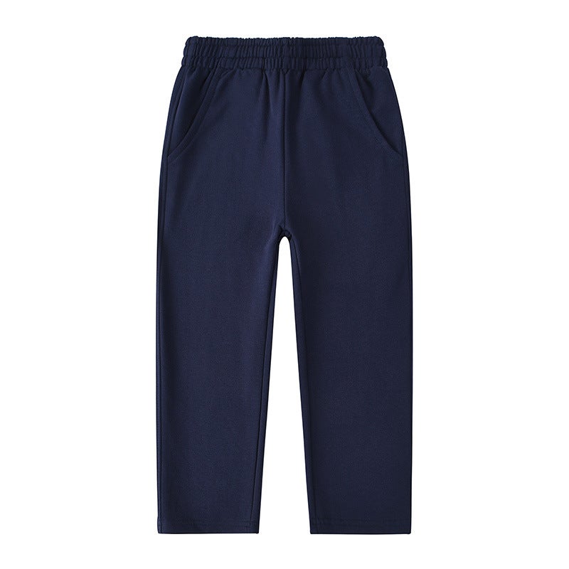 Navy blue children's pants primary and secondary school pants garden pants gray sports pants spring and autumn children's dark gray trousers one-piece delivery - Image 4