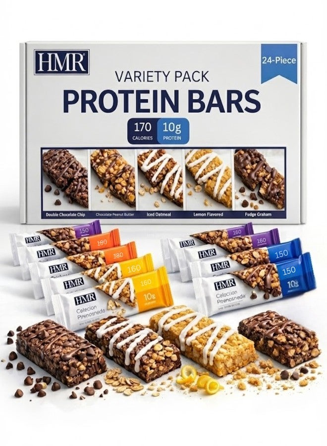 HMR Bar, Variety Pack of Protein Bars | Nutritious Snack to Support Weight Maintenance | Low Calorie Dessert | 10g of Protein | 5 Assorted Flavors, 24 Count - Image 1