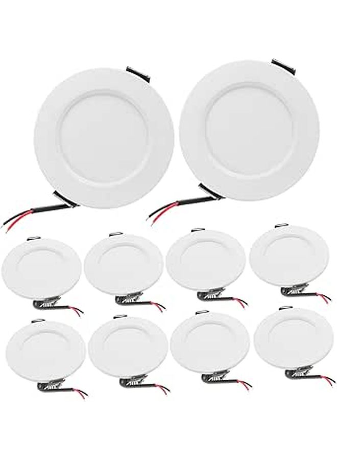 White Flush Mount Ceiling Lights 10 Pack Recessed Downlight Bright Soft Illumination for Living Room - Image 1