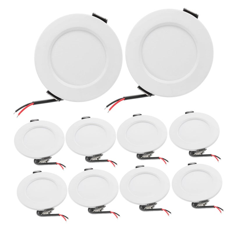 White Flush Mount Ceiling Lights 10 Pack Recessed Downlight Bright Soft Illumination for Living Room - Image 2