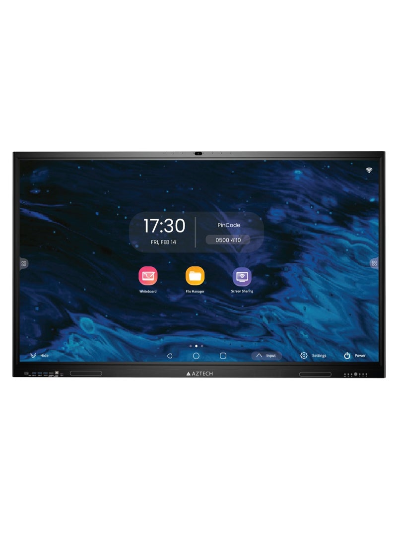 Aztech شاشة تفاعلية ذكية بحجم 98 بوصة بدقة 4K UHD | لوحة مسطحة تفاعلية بنظام أندرويد 13 | معالج ثماني النواة A76 بتردد 2.4GHz + A55 بتردد 2.0GHz | 16GB ذاكرة عشوائية و512GB تخزين | سبورة بيضاء رقمية متعددة اللمس 50 نقطة | كاميرا AI بدقة 48MP | مشاركة الشاشة اللاسلكية Wi-Fi 6 | متجر جوجل بلاي | شاشة عرض مؤتمرات BYOM | مكبرات صوت مدمجة 20W x2 + 20W مضخم صوت 20W | شاشة تفاعلية للفصول الدراسية، المدارس، غرف الاجتماعات، مراكز التدريب، وعروض الأعمال شاشة لمسية ذكية AZ2598-U01 - Image 1