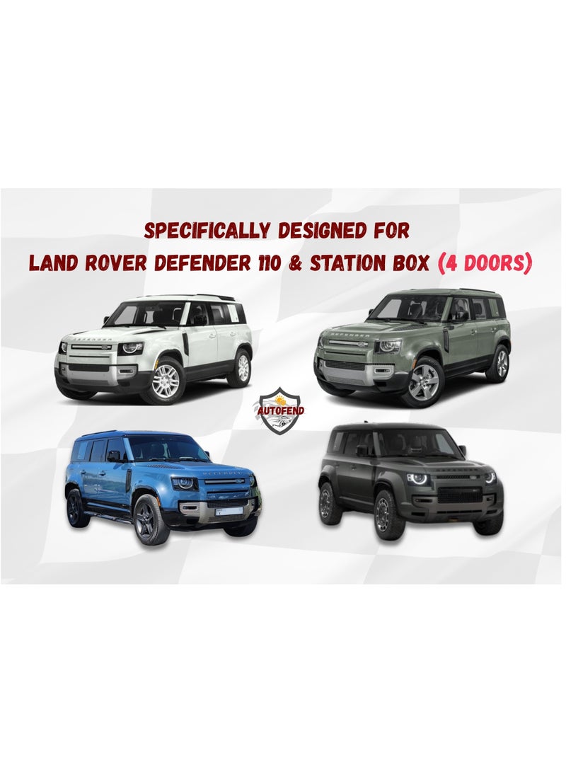 Zipporah All Weather Premium Lightweight 6-Layers Protective Car Cover 210T Compatible for Land Rover Defender 110 and Station Box (4 Doors) with Left Driver Side Door Zipper, Security Lock and Mirror Pockets - Image 5