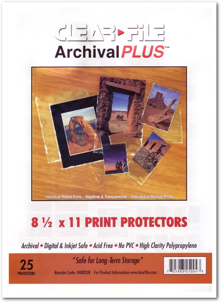 Archival PLUS 8 1/2x11 Print Protectors 25ct