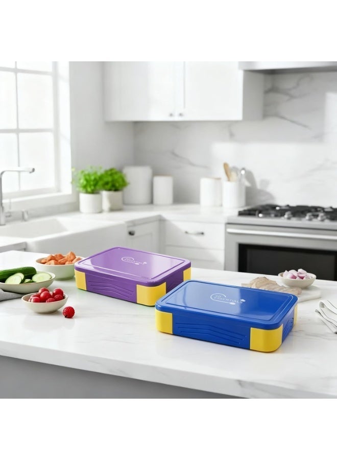 4h Essentials Premium Leak Proof Bento Lunch Box with 6 Compartments – BPA Free, Microwave Safe lunch box for Adults & Kids daily use for School, Office and Travel (Royal Blue) - Image 3