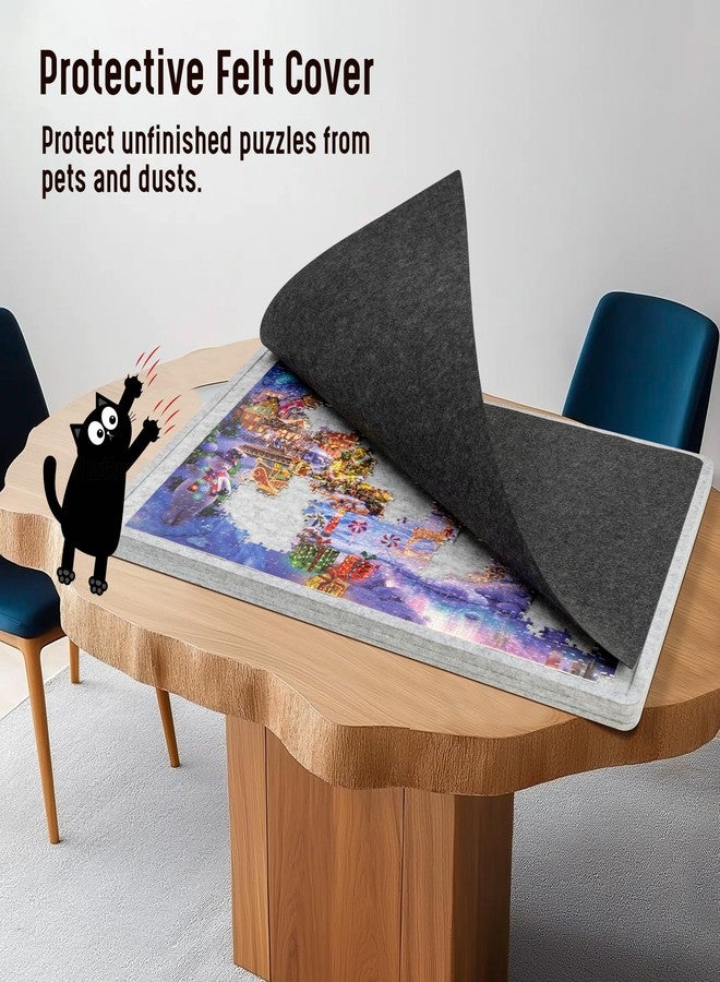Lavievert 1000 Pieces Tilting Jigsaw Puzzle Board with Cover, 3 Angle Adjustable Puzzle Table, Lightweight Felt Jigsaw Mat with Stand, Portable Puzzle Saver for Easy Transport & Storage - Image 3