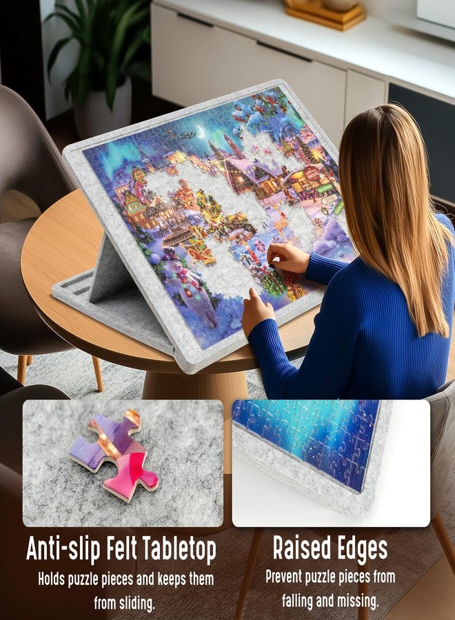 Lavievert 1000 Pieces Tilting Jigsaw Puzzle Board with Cover, 3 Angle Adjustable Puzzle Table, Lightweight Felt Jigsaw Mat with Stand, Portable Puzzle Saver for Easy Transport & Storage - Image 4