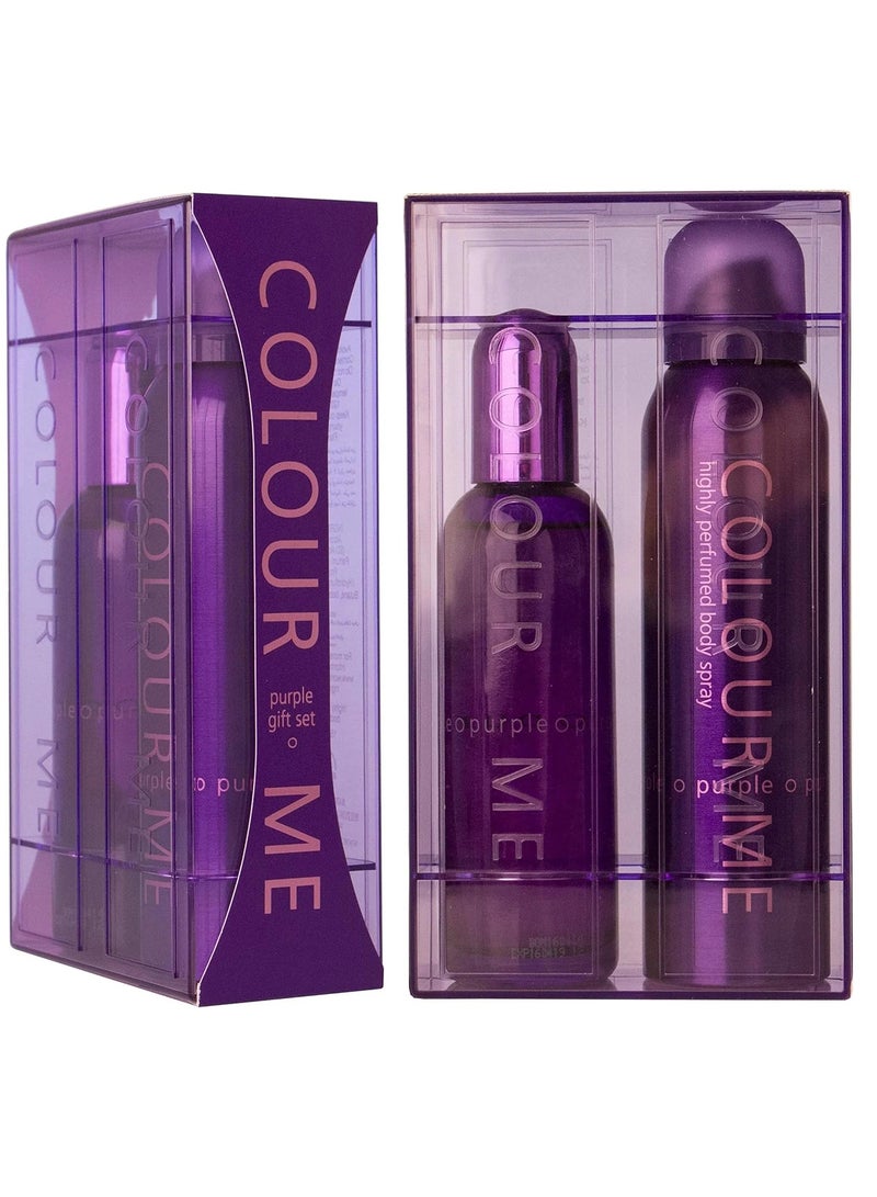 COLOUR ME Pack of two Colour me purple fragrance and Body Spray 250ml - Image 1