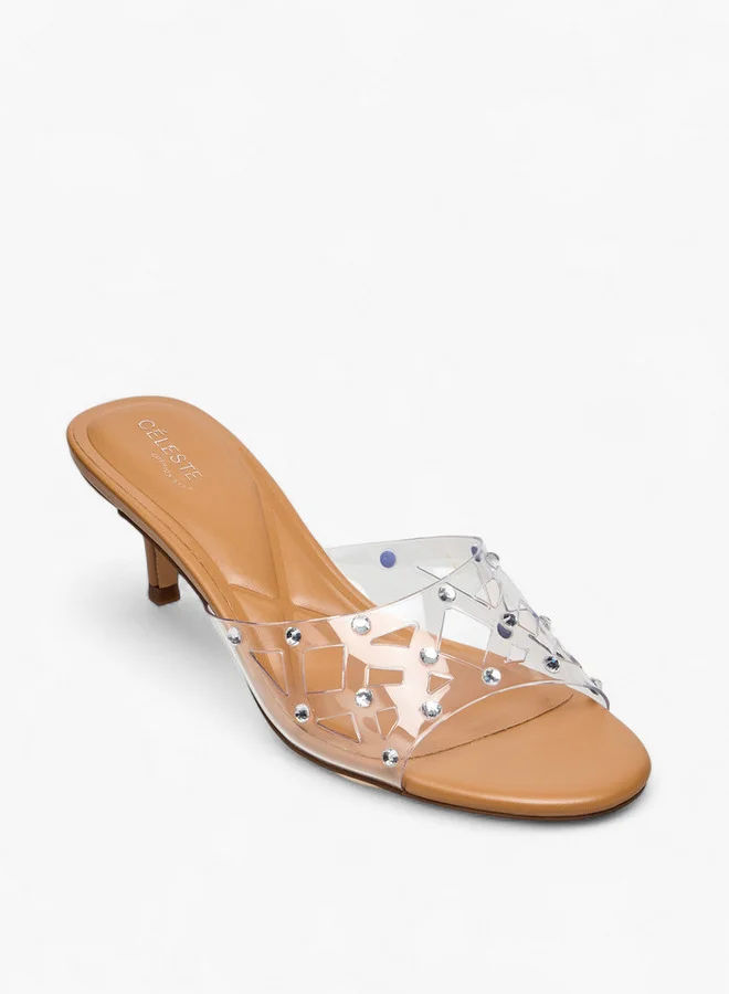 سيليست صنادل بكعب قطة مرصعة للنساء تشكيلة رمضان