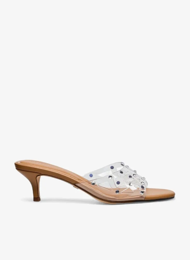 Celeste Beige Women Studded Kitten Heel Sandals Ramadan Collection for Women | Best Price UAE