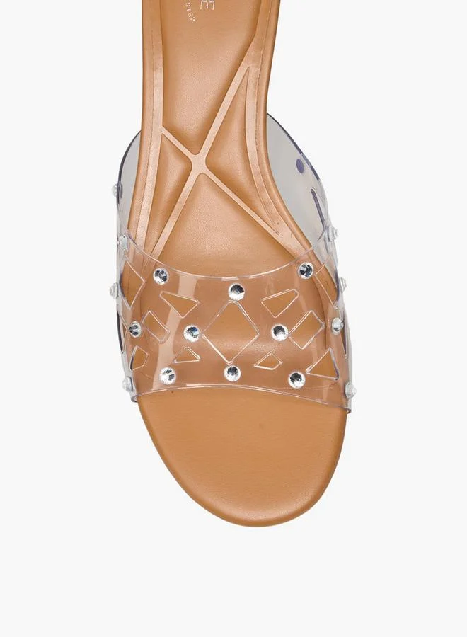 Celeste Beige Women Studded Kitten Heel Sandals for Women | Best Price UAE