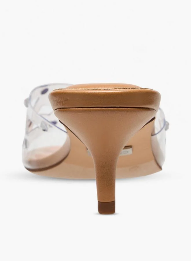 Celeste Beige Women Studded Kitten Heel Sandals for Women | Best Price UAE