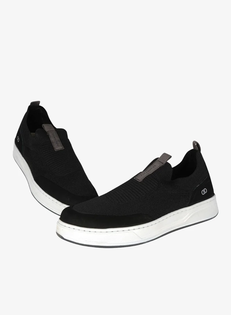 DEMOCRATA 032-64 Democrata Mens Knit Denim Bold Black Sneakers 122115-001