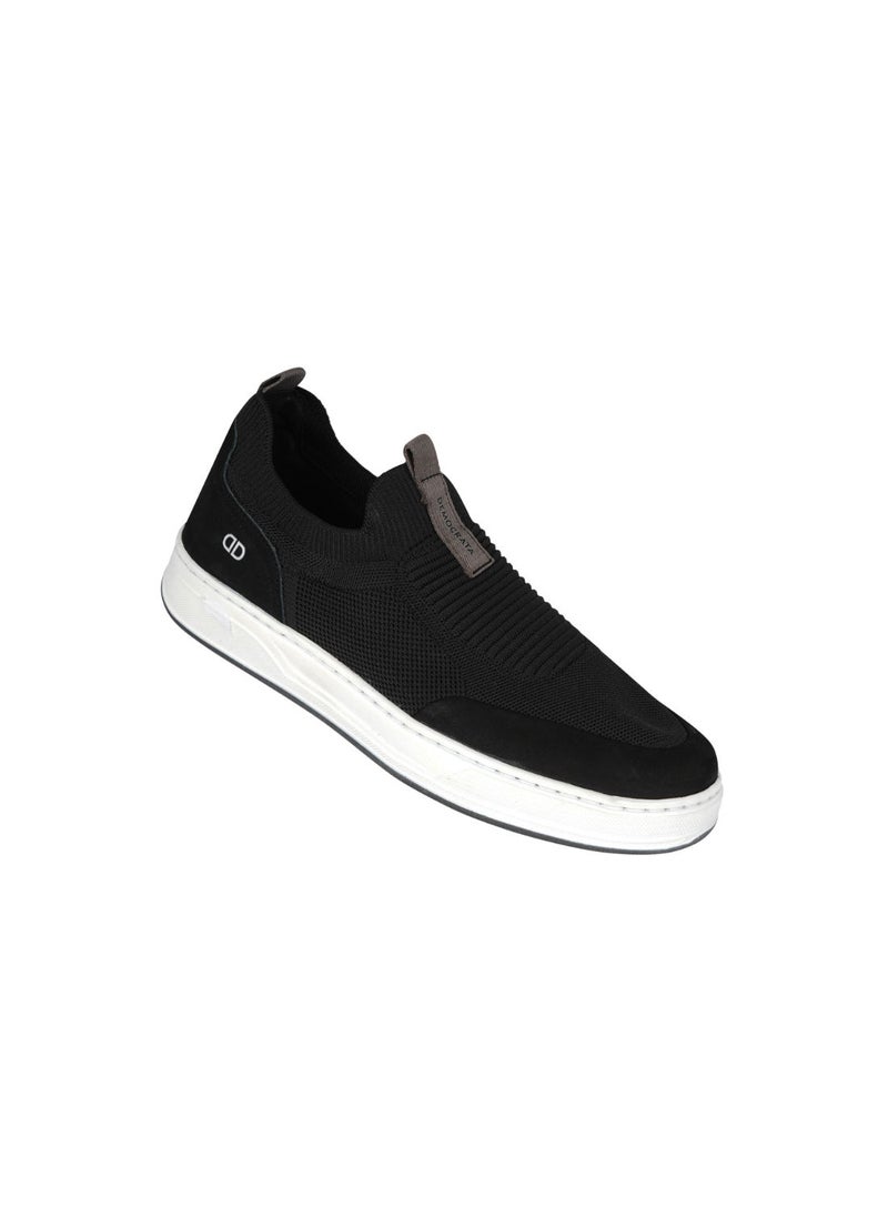 DEMOCRATA - 032-64 Democrata Mens Knit Denim Bold Black Sneakers 122115-001 - Image 1
