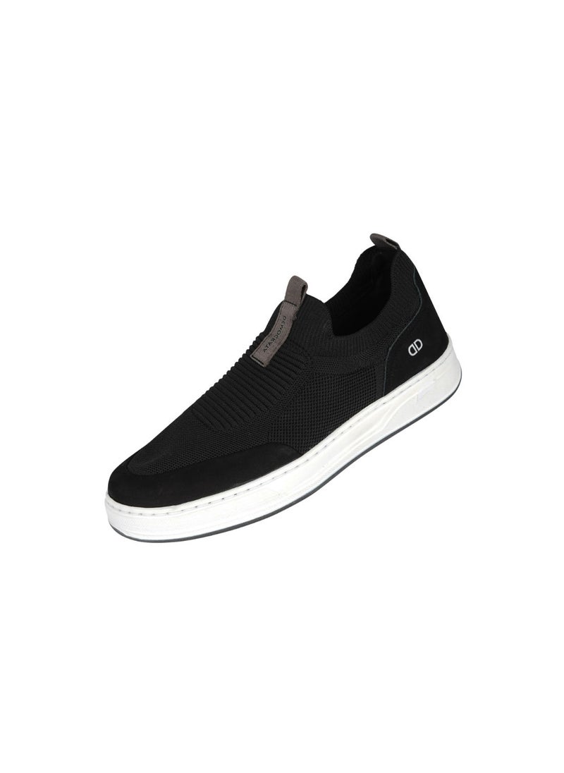 DEMOCRATA - 032-64 Democrata Mens Knit Denim Bold Black Sneakers 122115-001 - Image 1