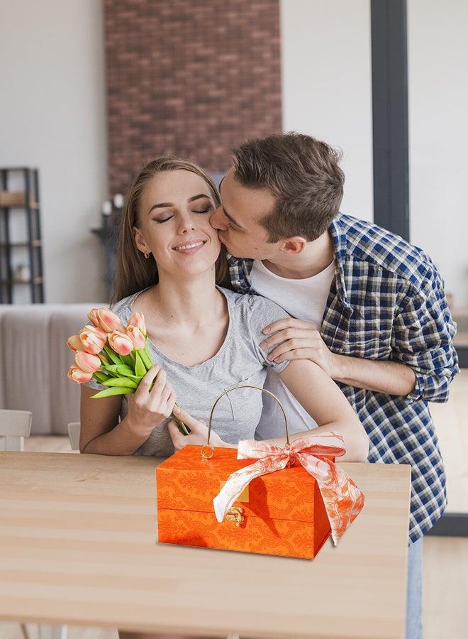 صندوق هدايا فاخر مع قفل - مقاس 25 × 13 × 14 سم | مثالي لتوزيعات الأعياد والمناسبات مثل الزفاف - أعياد الميلاد - يوم الأم - يوم الأب - Image 3