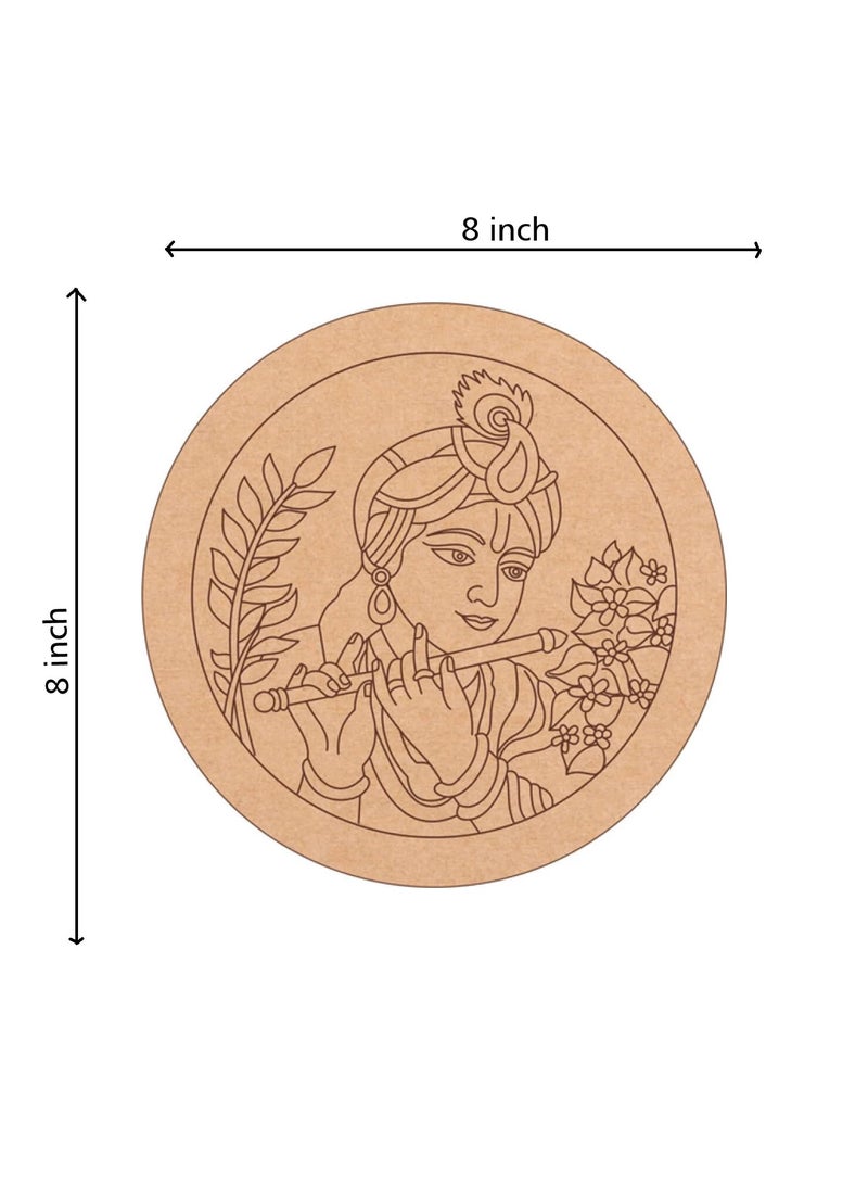 Shraddha gift art MDF Base for Painting Cutout Crafts Board with Paints and Brush  - Image 2