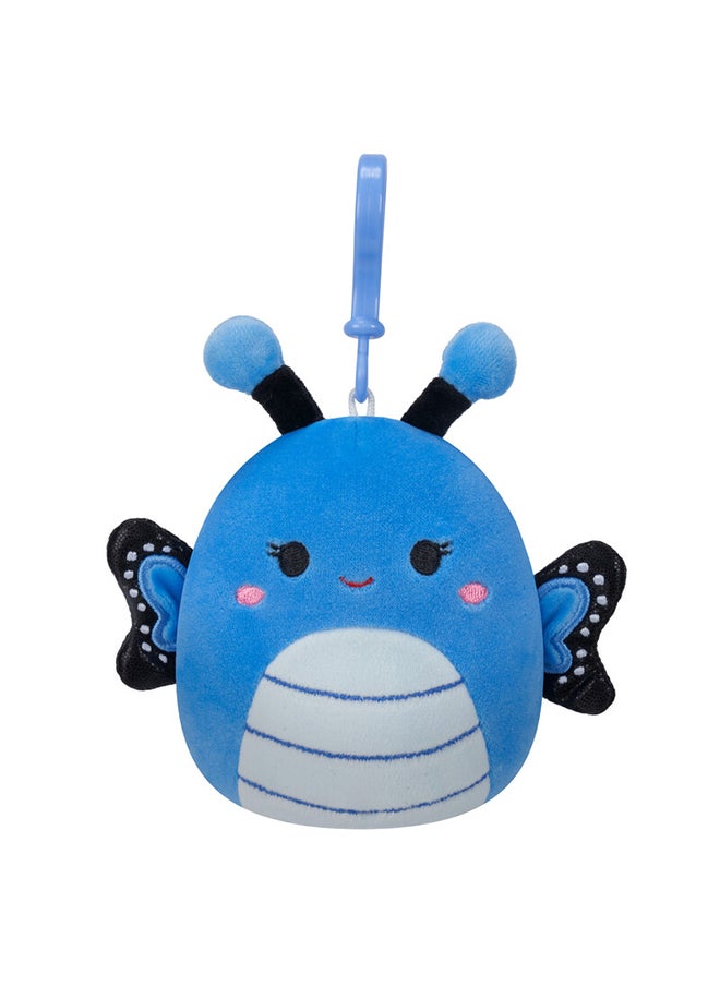 Squishmallows Little Plush 3.5 inch Clip-On Waverly Blue Butterfly with Dark Blue Wings Officially Licensed Kellytoy Plush Toy Colorful Soft Gift for Kids Girls & Boys Washable Squishy Stuff Toy Multicolor All Age  - Image 5
