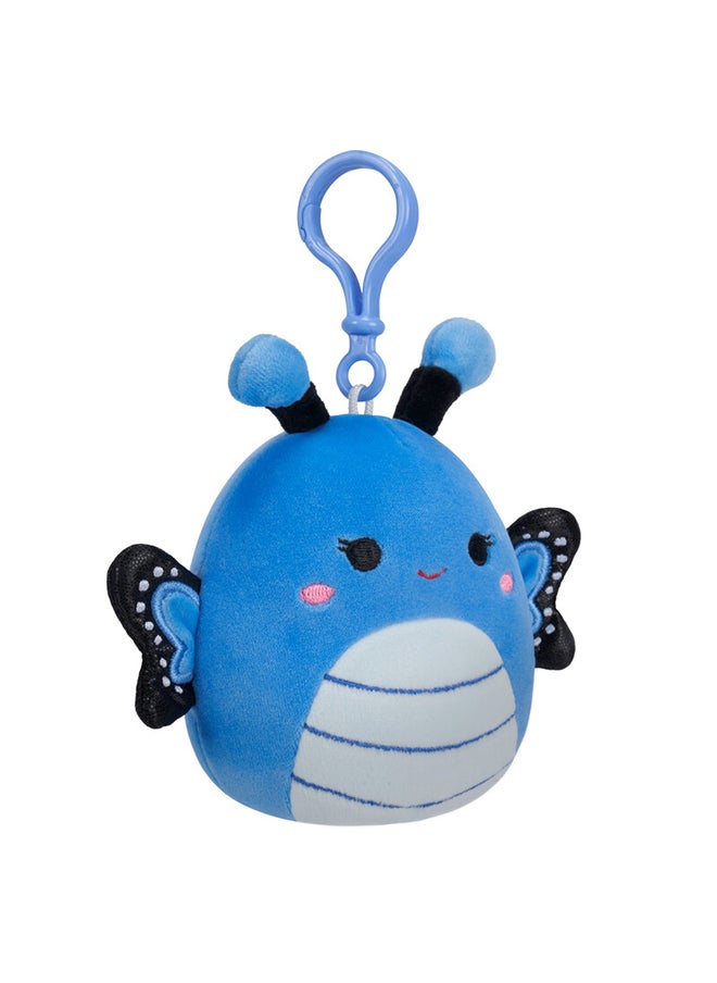 Squishmallows Little Plush 3.5 inch Clip-On Waverly Blue Butterfly with Dark Blue Wings Officially Licensed Kellytoy Plush Toy Colorful Soft Gift for Kids Girls & Boys Washable Squishy Stuff Toy Multicolor All Age  - Image 4