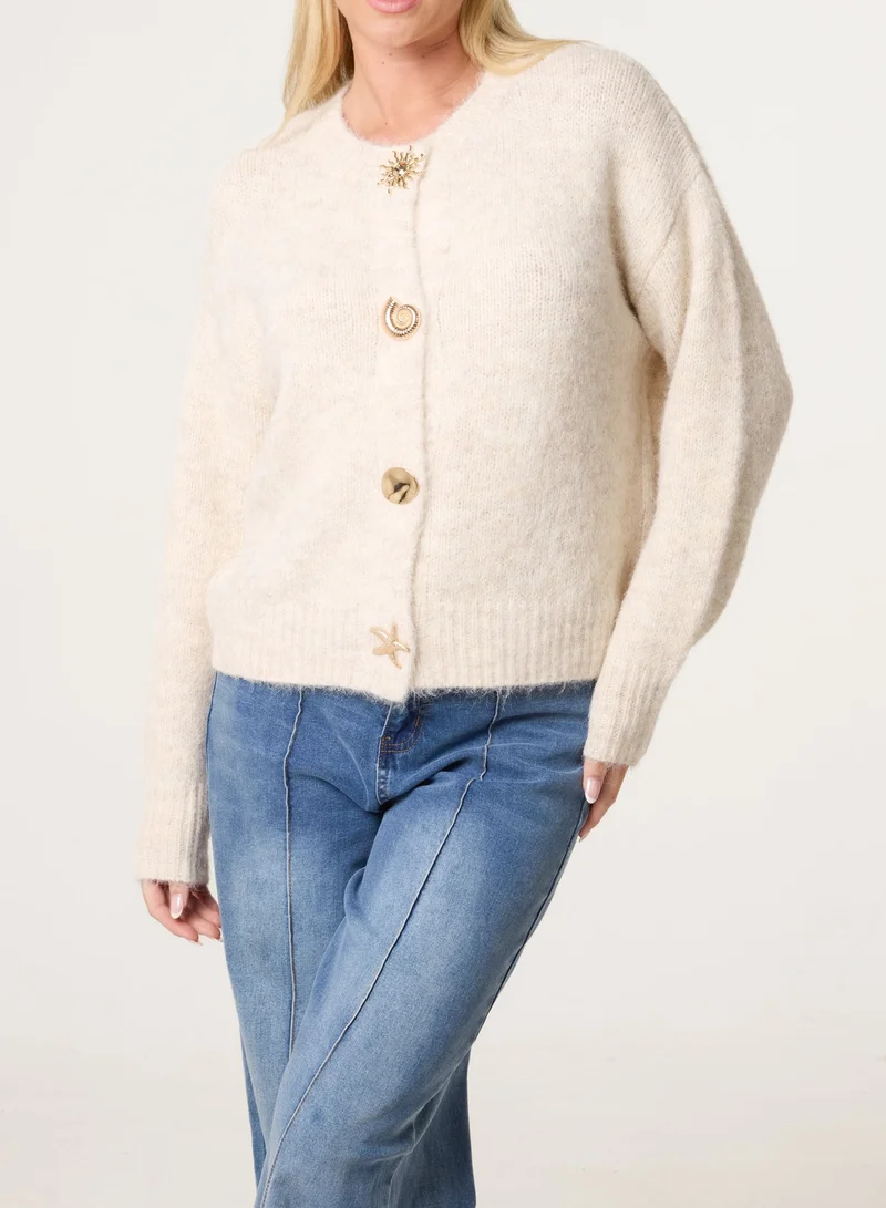 بلو فانيلا كارديجان بأزرار ذهبية متعددة