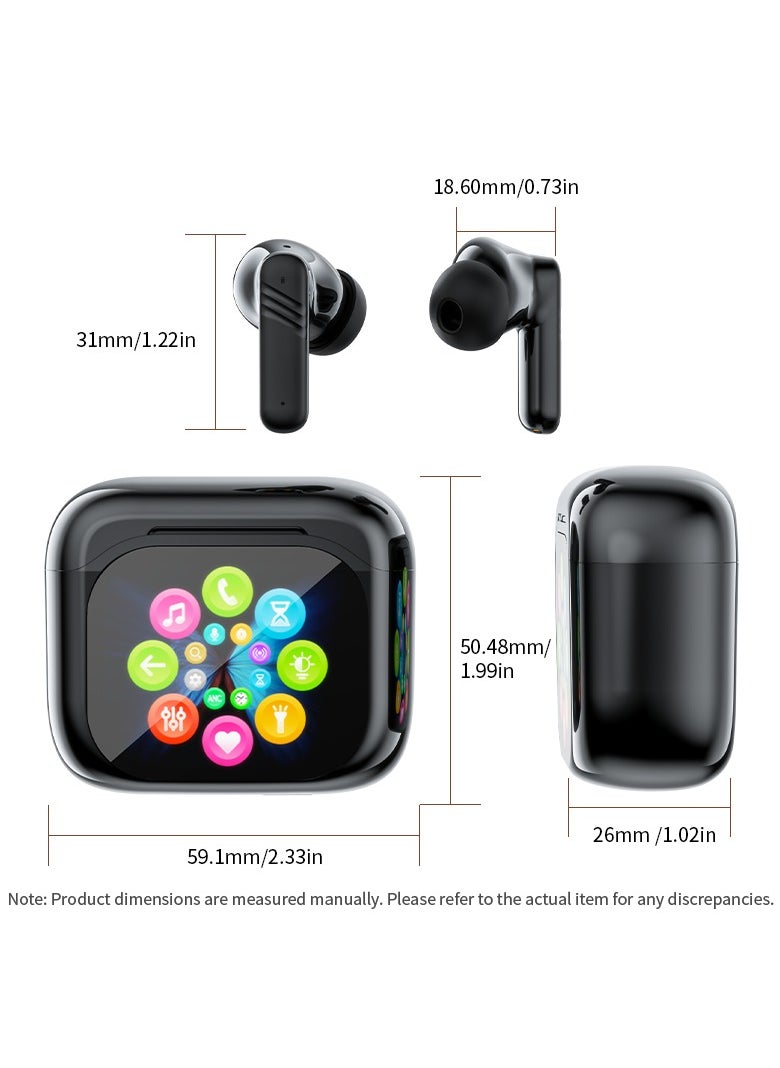 Wireless Bluetooth Earphones, Bluetooth 5.4 Headphones with Multi-Function Touch Screen, ANC/ENC Noise Cancelling, Earbuds for iPhone/Android