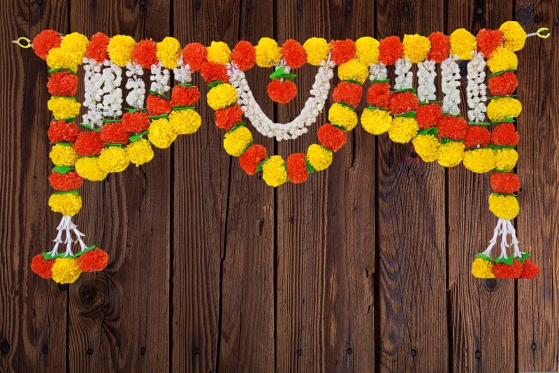 afarza Toran for Main Door Latest Home Decoration Entrance Hanging Handmade Bandarwal Atificial Marigold Flower Garlands Gift Item - Image 1