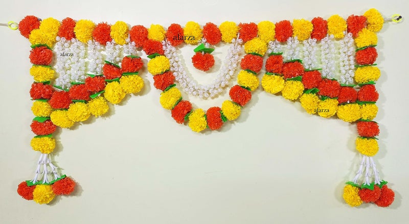 afarza Toran for Main Door Latest Home Decoration Entrance Hanging Handmade Bandarwal Atificial Marigold Flower Garlands Gift Item - Image 2