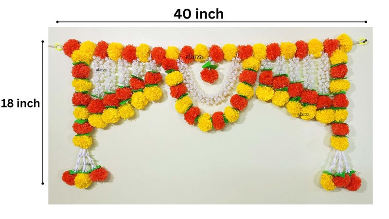 afarza Toran for Main Door Latest Home Decoration Entrance Hanging Handmade Bandarwal Atificial Marigold Flower Garlands Gift Item - Image 4