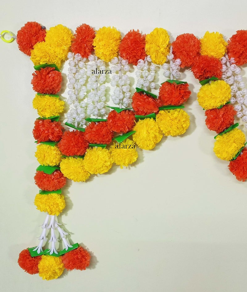 afarza Toran for Main Door Latest Home Decoration Entrance Hanging Handmade Bandarwal Atificial Marigold Flower Garlands Gift Item - Image 3