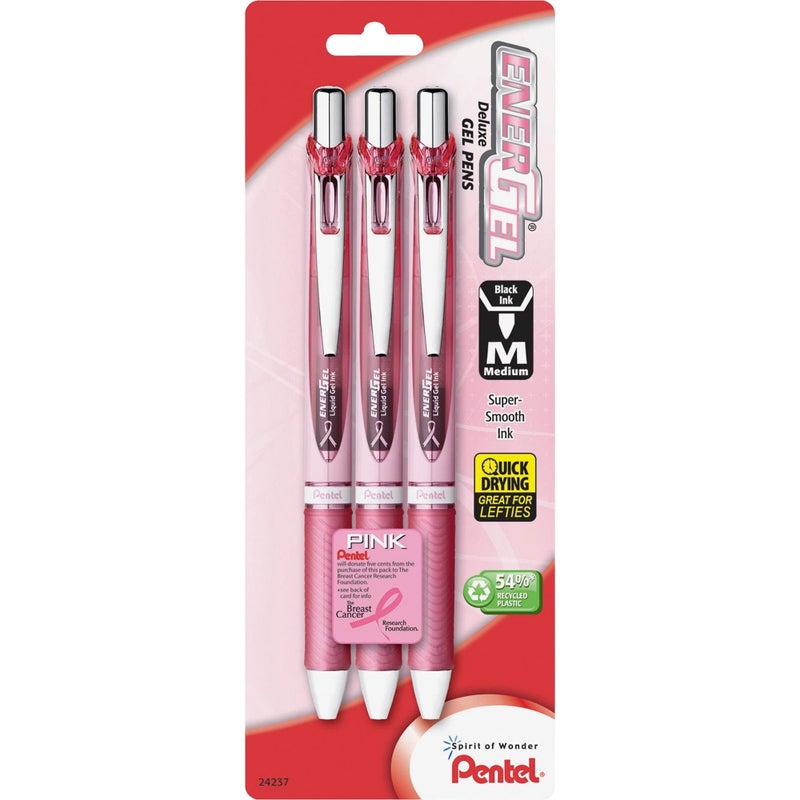 Pentel أقلام جيل سائلة قابلة للسحب من بنتل® إينرجل® RTX، نقطة متوسطة، 0.7 مم، 54% معاد تدويره، ألوان براميل متنوعة، حبر أسود، عبوة من 3 أقلام - Image 4