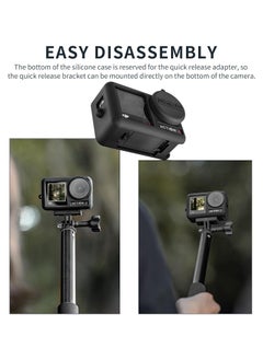 جنرال واقي عدسة كاميرا DJI Osmo Action 4 / Action 3 من السيليكون حافظة سيليكون أوزمو أكشن 3/4 ملحقات الكاميرا مع حبل  - Image 5