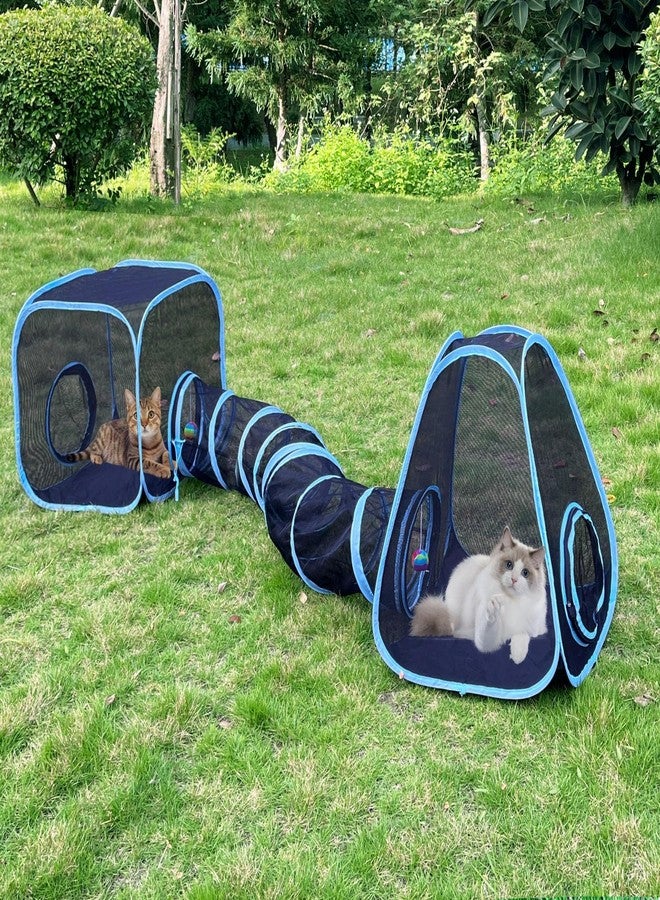 GONPETGP Outdoor Cat Enclosures, Cat Tunnels Tents Cubes for Indoor Cats with Play Ball, Collapsible Outside Playpen Tunnel for Kitty, Rabbit, Puppy and Small Animals - Image 1