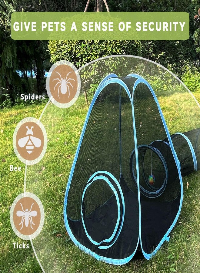 GONPETGP Outdoor Cat Enclosures, Cat Tunnels Tents Cubes for Indoor Cats with Play Ball, Collapsible Outside Playpen Tunnel for Kitty, Rabbit, Puppy and Small Animals - Image 2