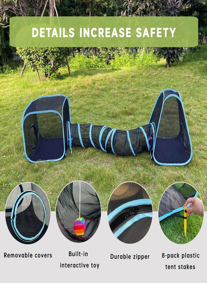 GONPETGP Outdoor Cat Enclosures, Cat Tunnels Tents Cubes for Indoor Cats with Play Ball, Collapsible Outside Playpen Tunnel for Kitty, Rabbit, Puppy and Small Animals - Image 4